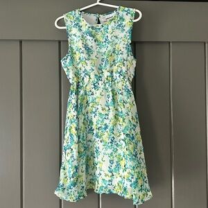 DKNY Blue and Green Floral Kids Dress